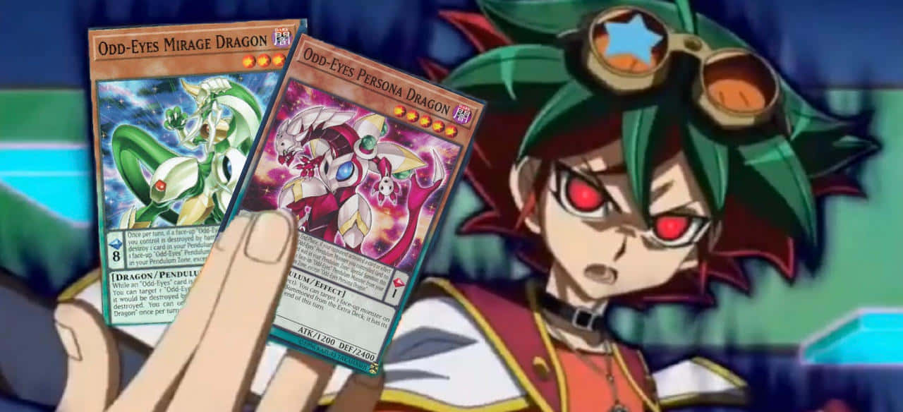 Caption: Yuya Sakaki, A Vibrant And Skilled Duelist In Action Wallpaper