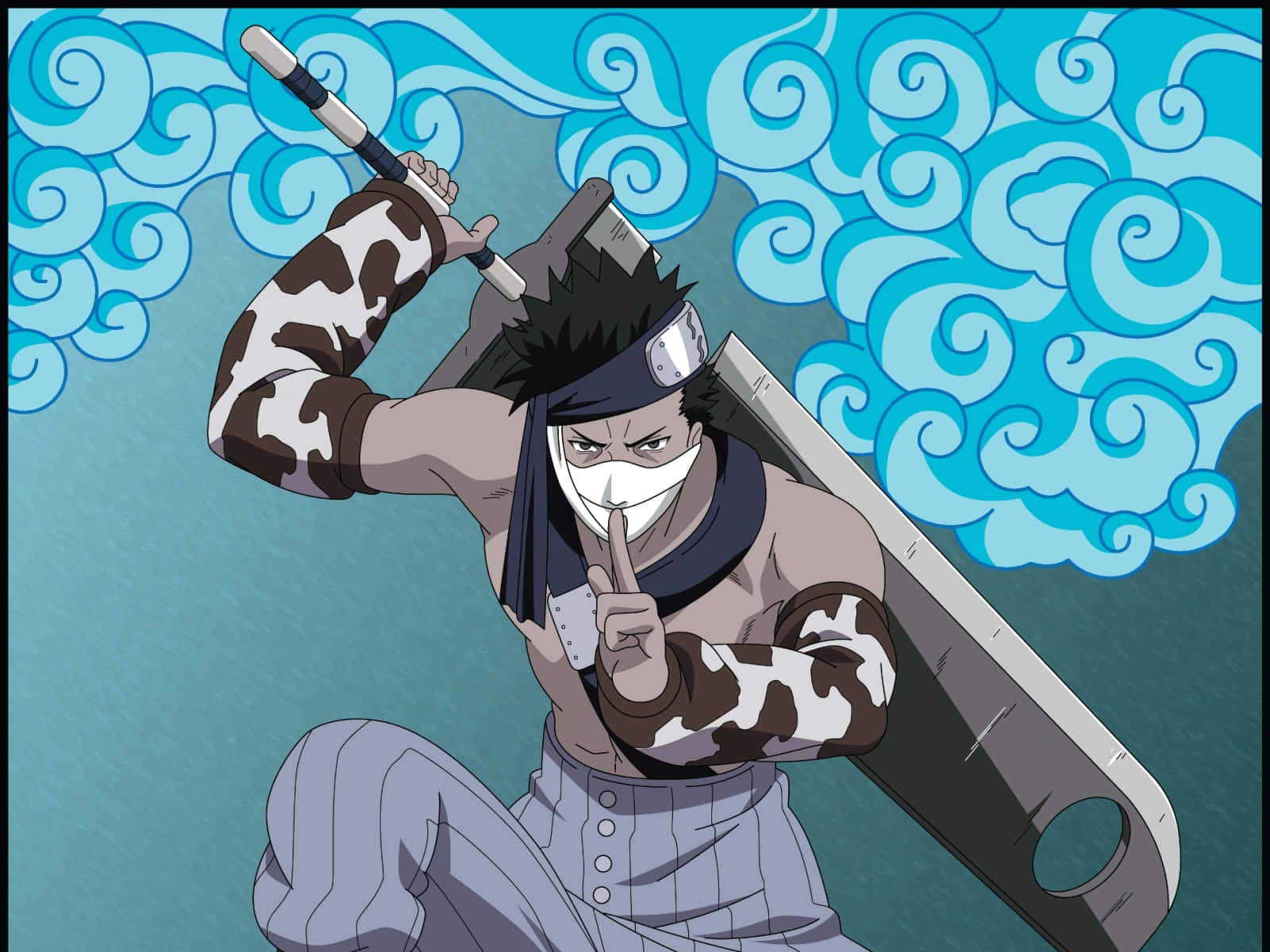 Caption: Zabuza Momochi Unleashing His Powerful Techniques Wallpaper