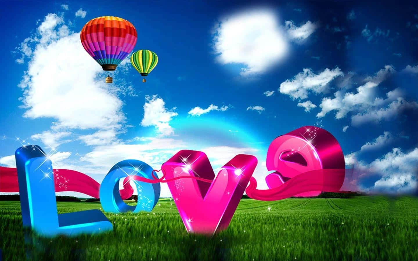 Captivating 3d Love Display In Vivid Colors Wallpaper