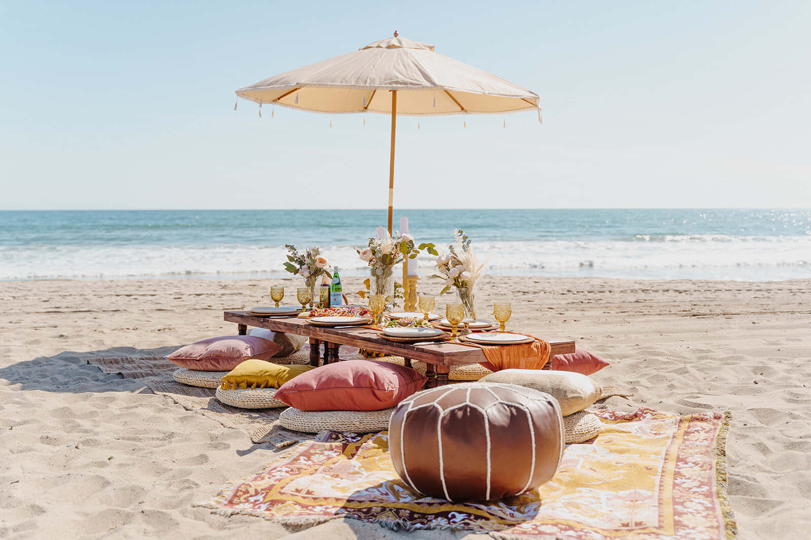 Captivating Beach Picnic Setup Wallpaper