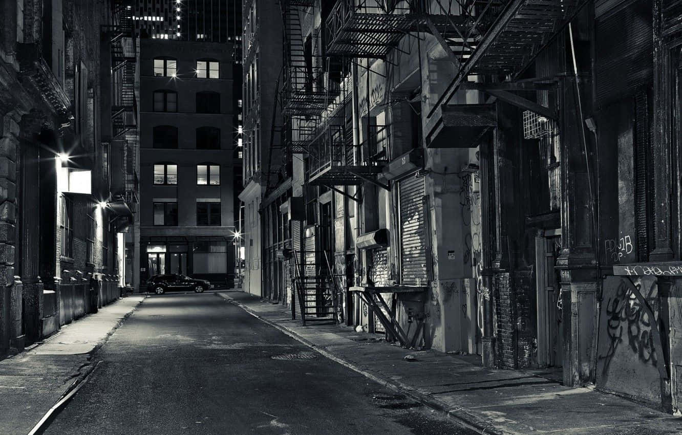 Captivating Black And White Street View Wallpaper