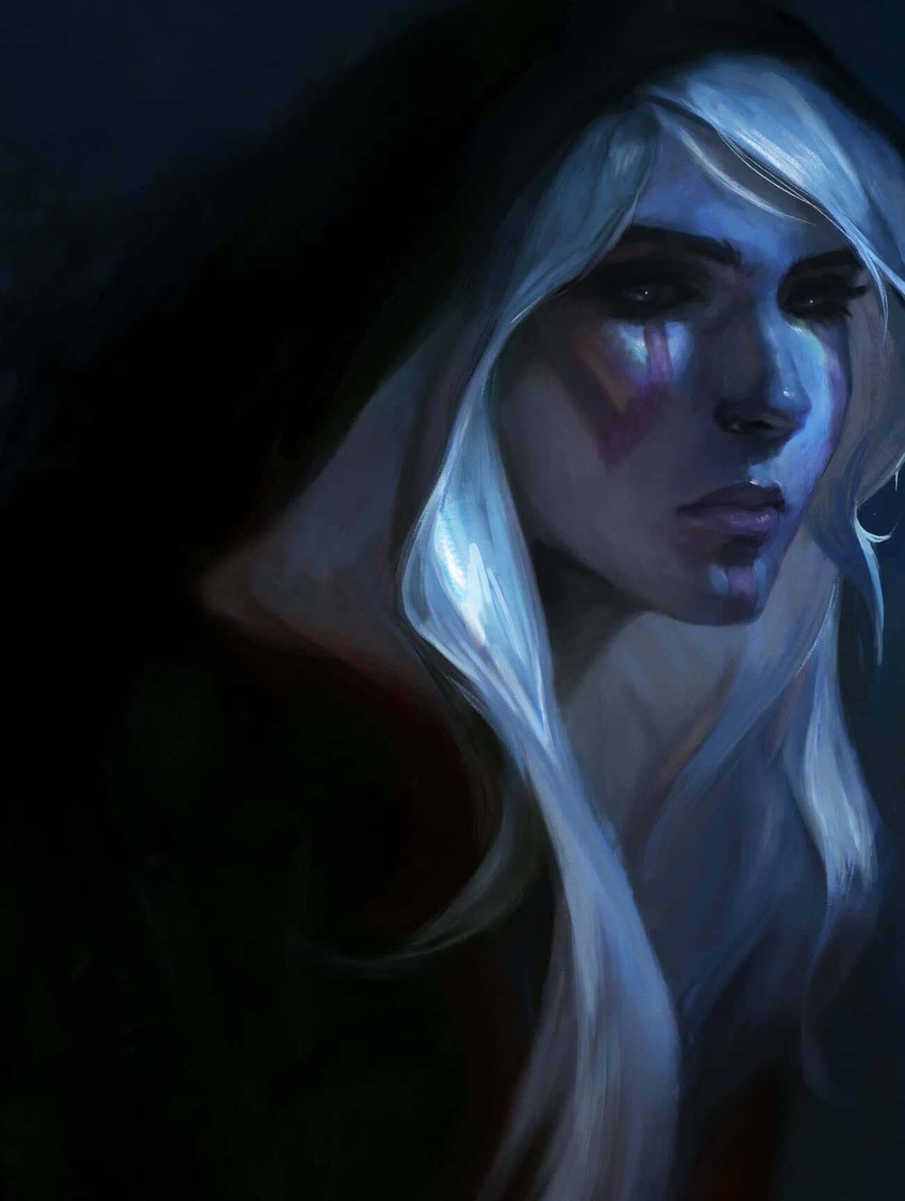 Captivating Drow Ranger Prepared For Battle In A Mystical Forest Wallpaper