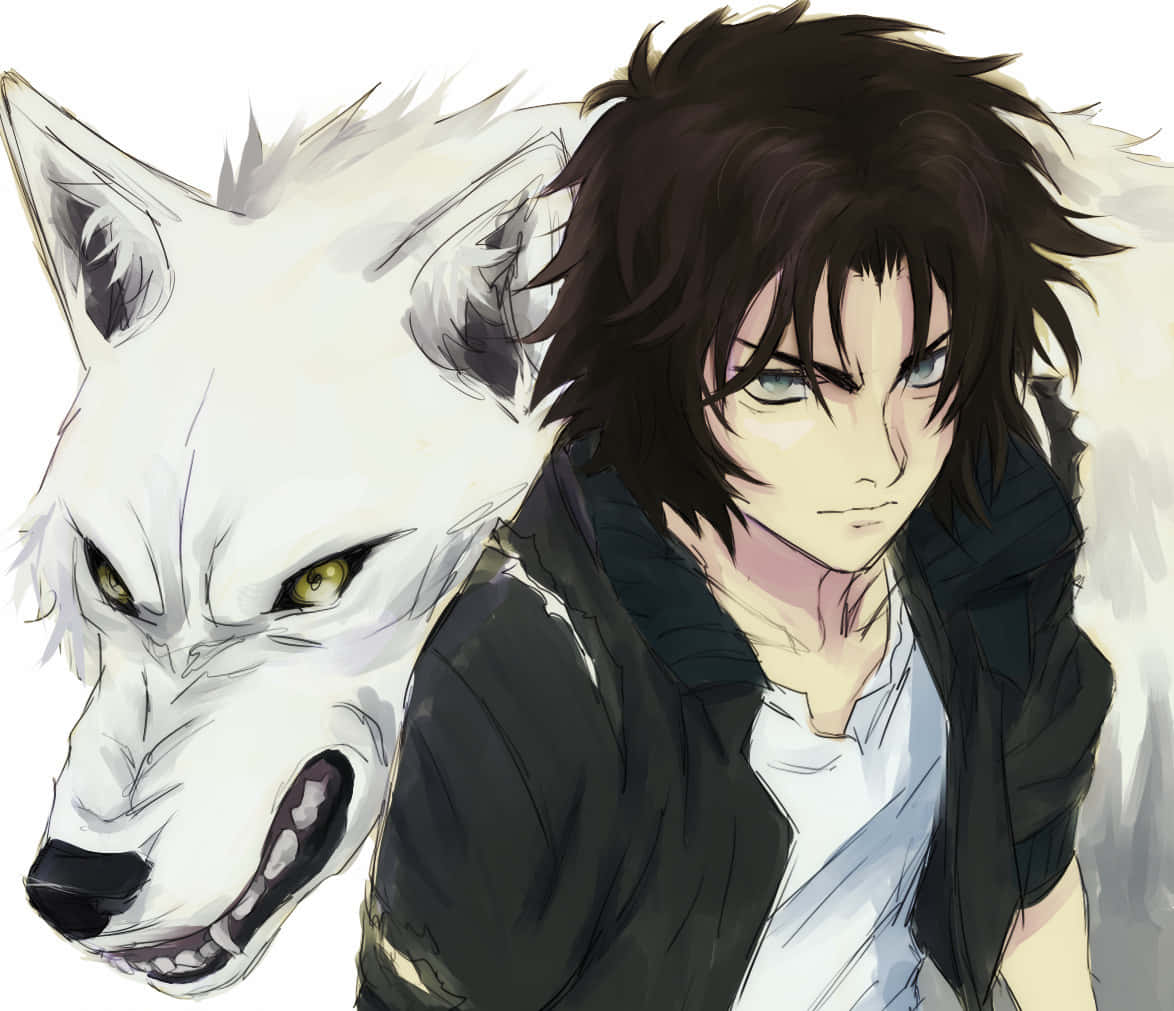 Captivating Kiba From Wolf's Rain Anime Series Wallpaper