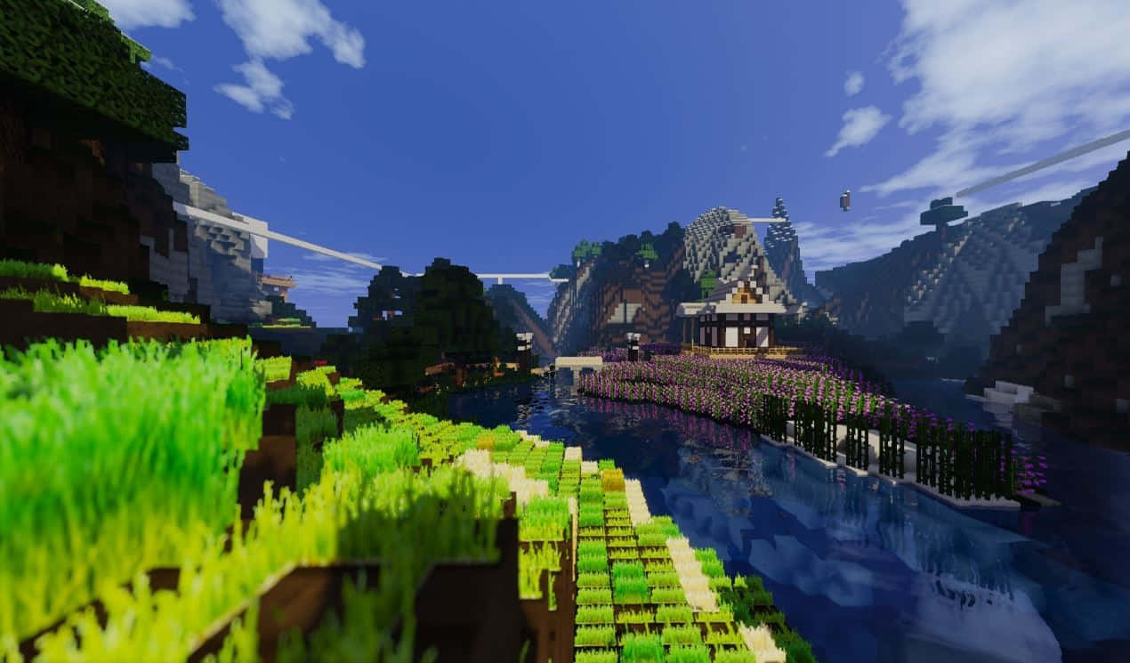 Captivating Minecraft Pixel Art World Wallpaper