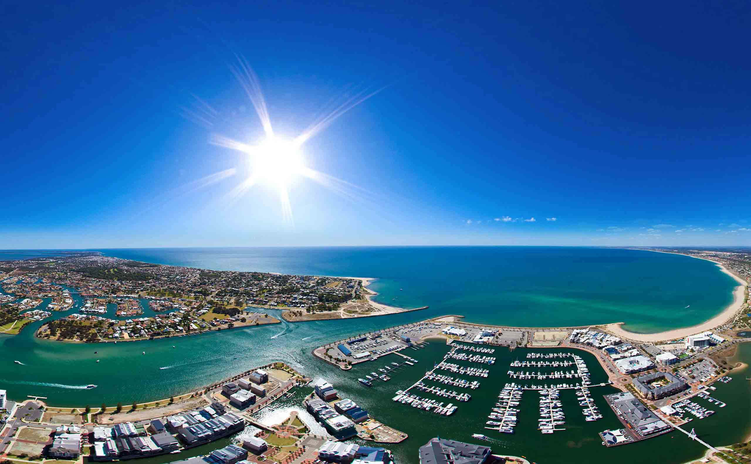 Captivating Sunset Over Mandurah Waterfront Wallpaper