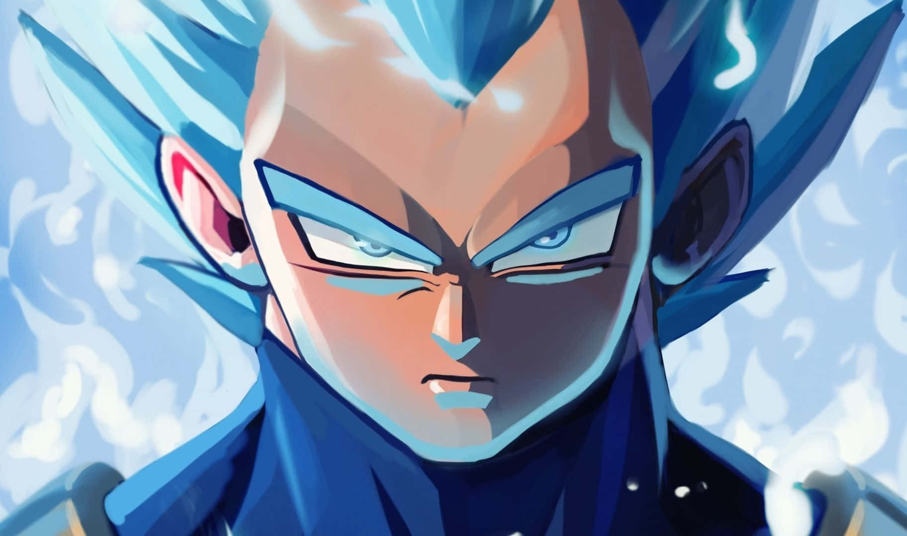 Captivating Vegeta Art In Intense Battle Stance Wallpaper