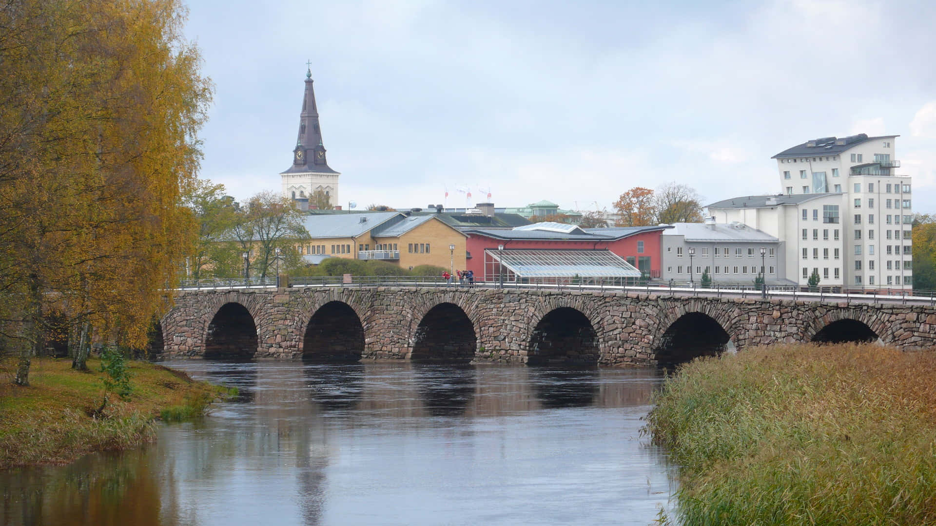 Captivating View Of Klarälven River In Karlstad, Sweden. Wallpaper