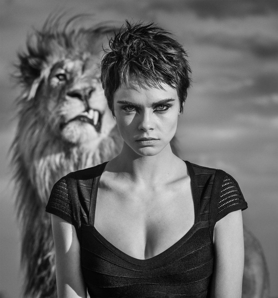 Cara Delevingne With Lion Wallpaper