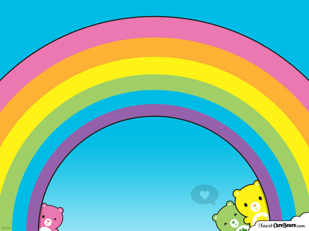 Care Bears Hiding On Rainbows Wallpaper