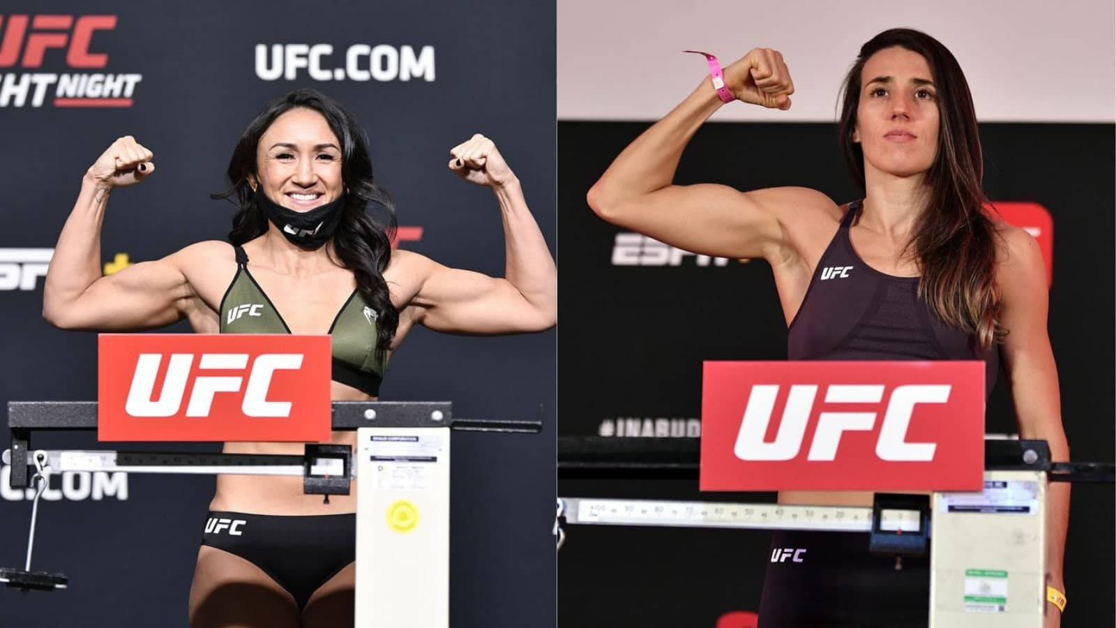 Carla Esparza And Marina Rodriguez Flexing Wallpaper