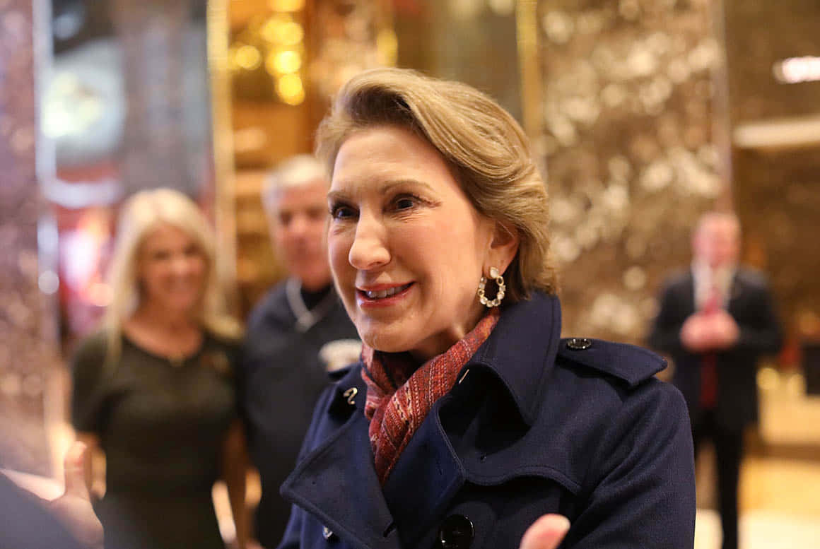 Carly Fiorina With Scarf And Coat Wallpaper