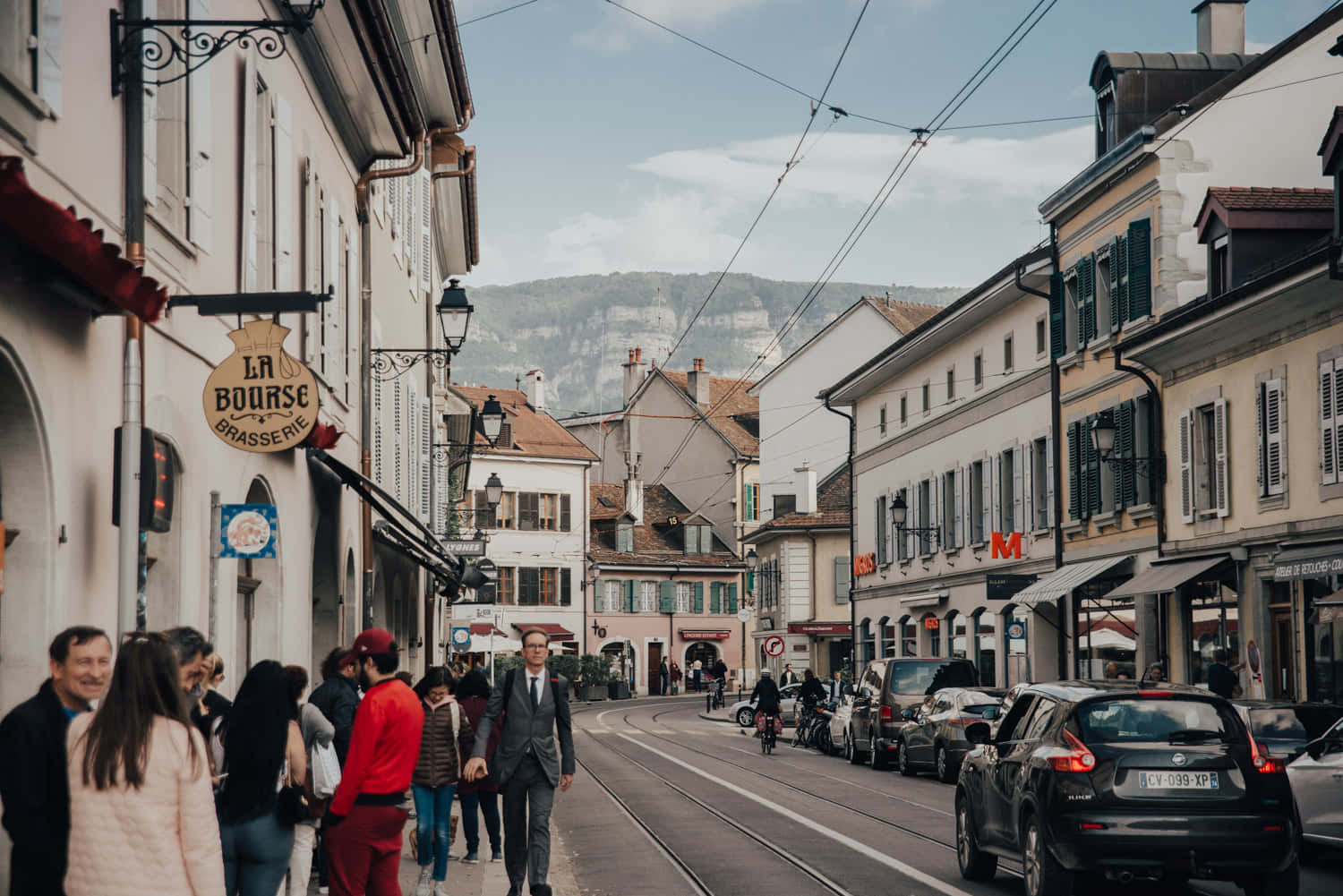 Carouge Switzerland Street Scene Wallpaper