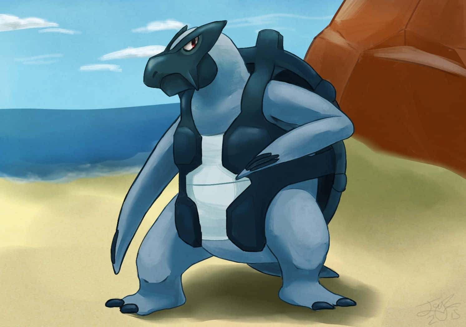 Carracosta Pokemon Fanart In Beach Wallpaper