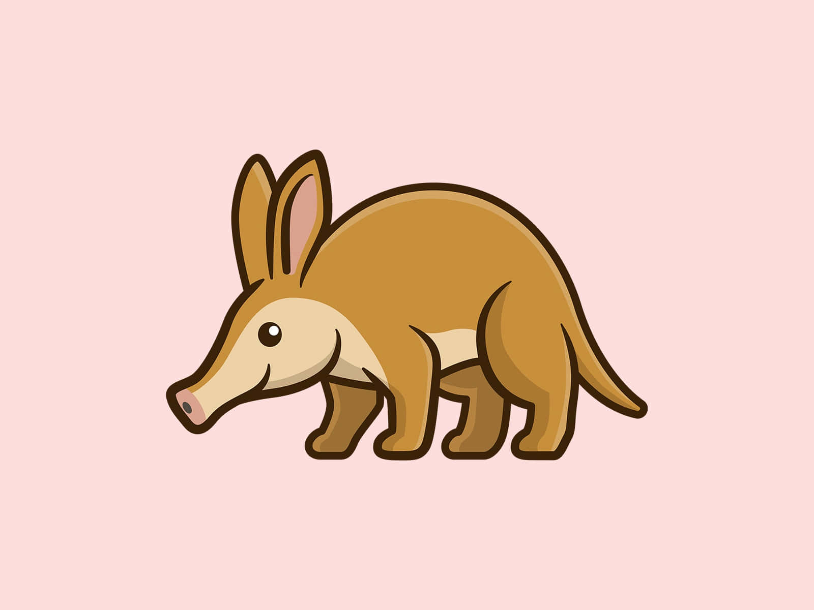 Cartoon Aardvark Illustration Wallpaper