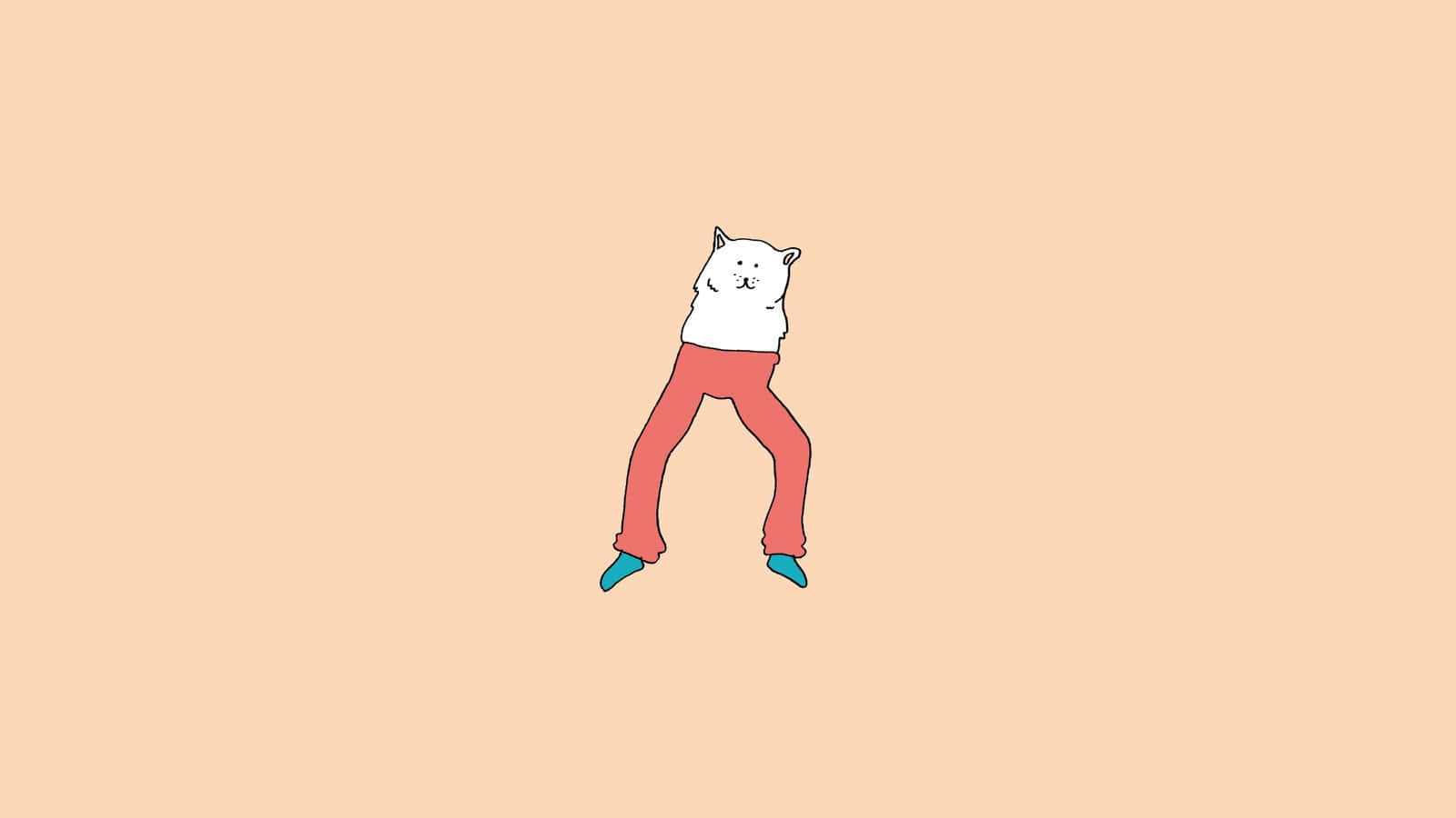 Cartoon Cat Standingon Two Legs Wallpaper