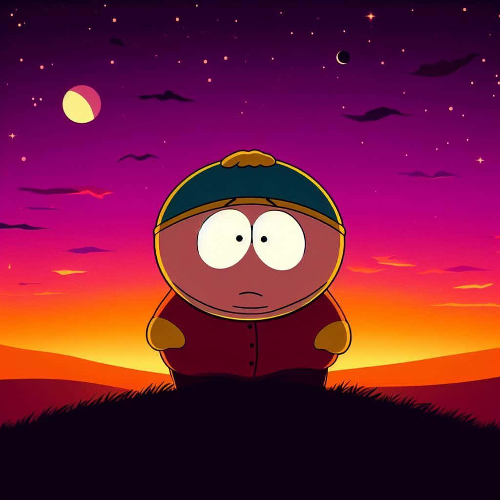 Cartoon Character Sunset Sadness Wallpaper