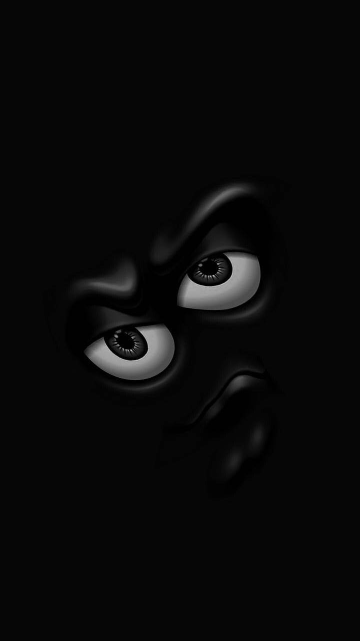 Cartoon Face Black Phone Wallpaper