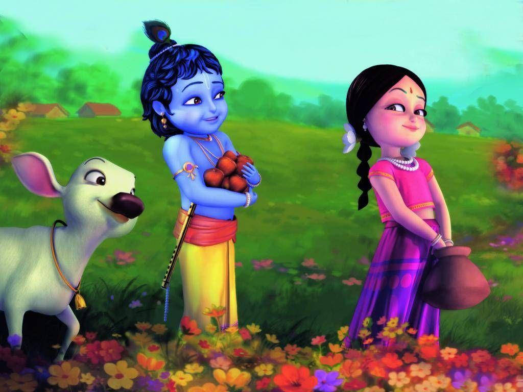 Cartoon Krishna And Friends Wallpaper