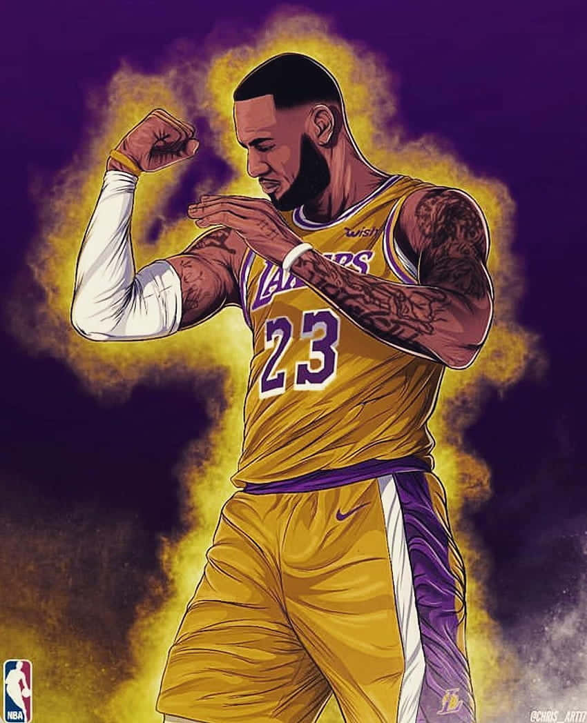 Cartoon Nba Players Lebron James Wallpaper