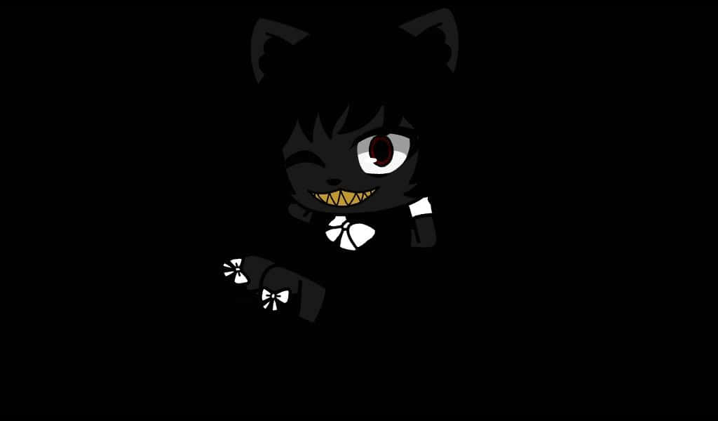 Cartoon Scary Cat Winking Wallpaper