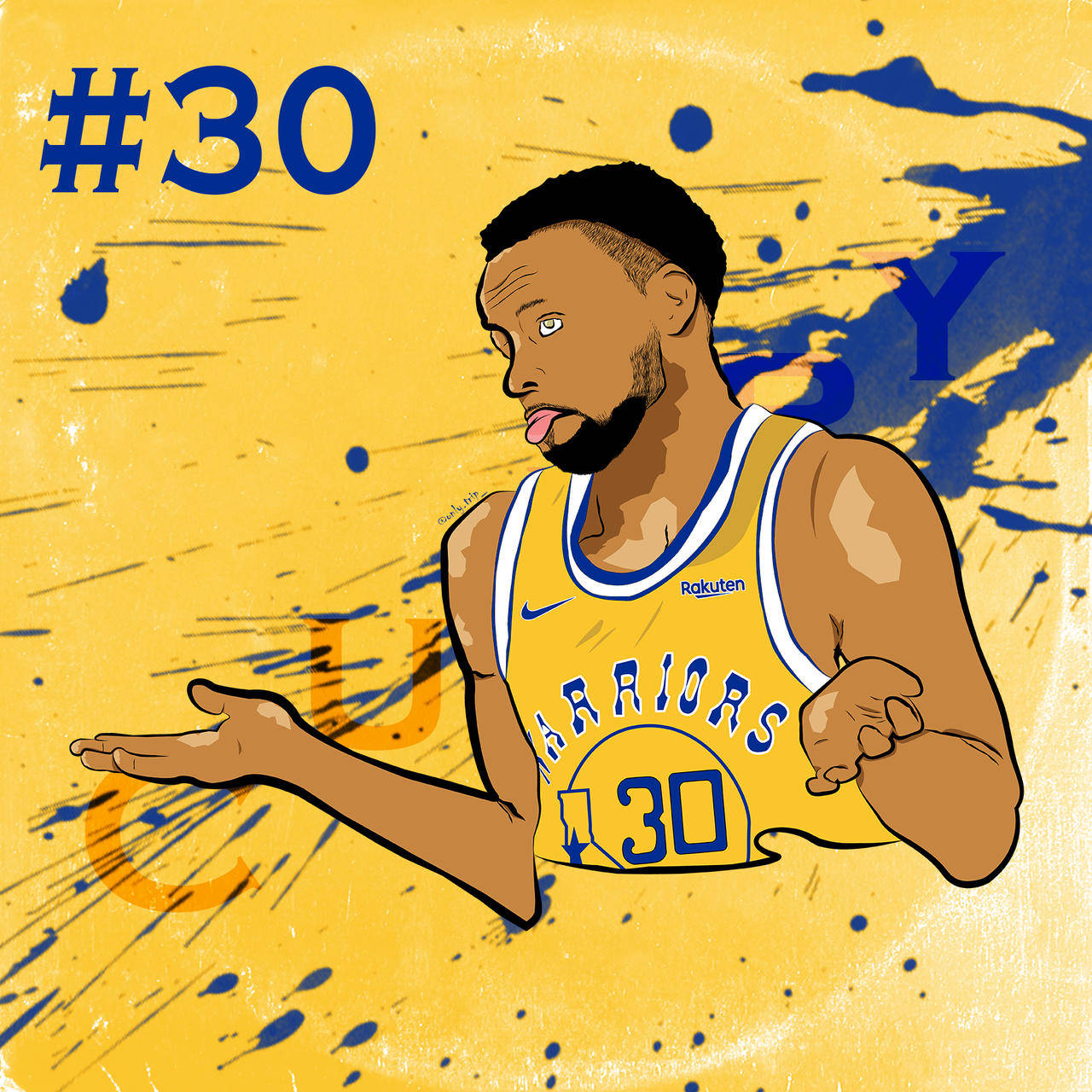 Cartoon Stephen Curry #30 Wallpaper