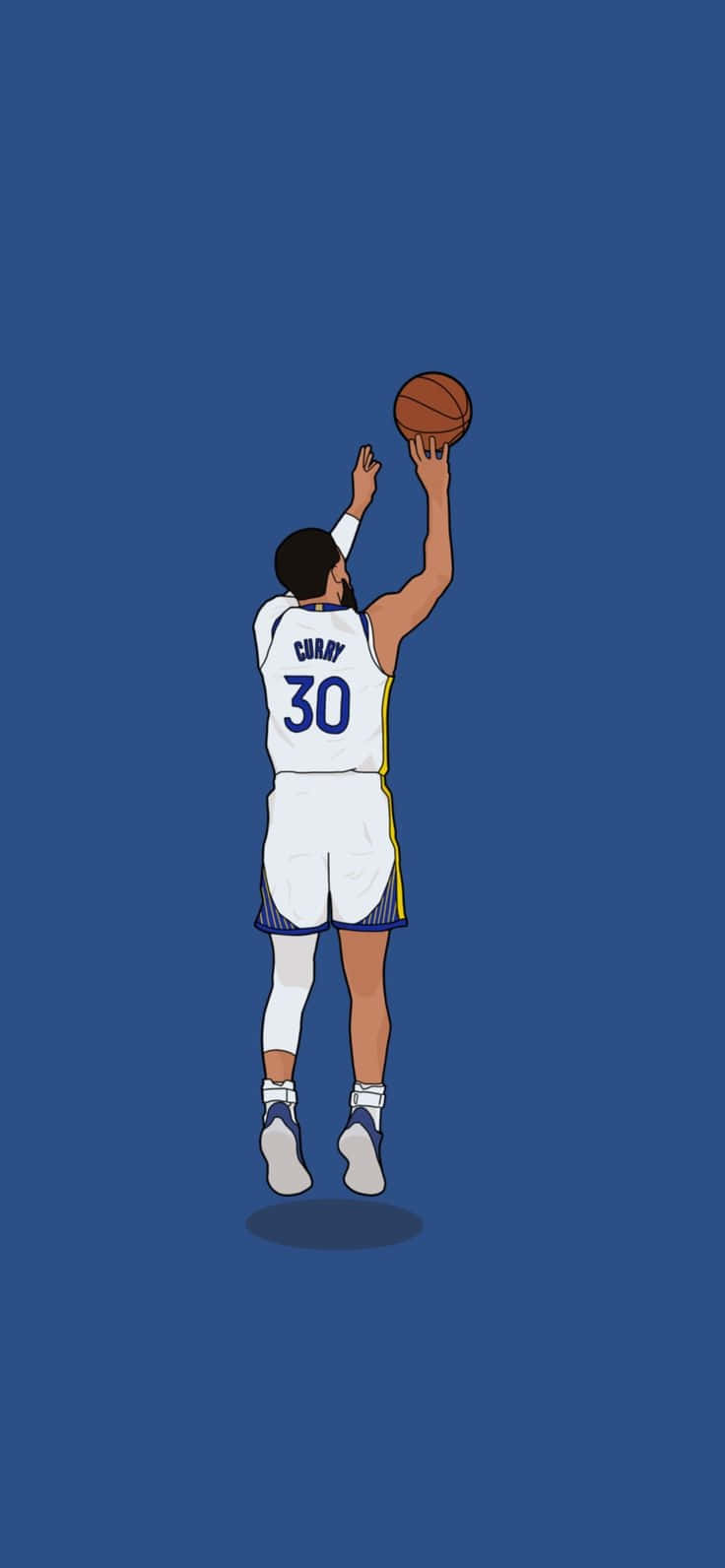 Cartoon Stephen Curry Shooting Basketball Wallpaper