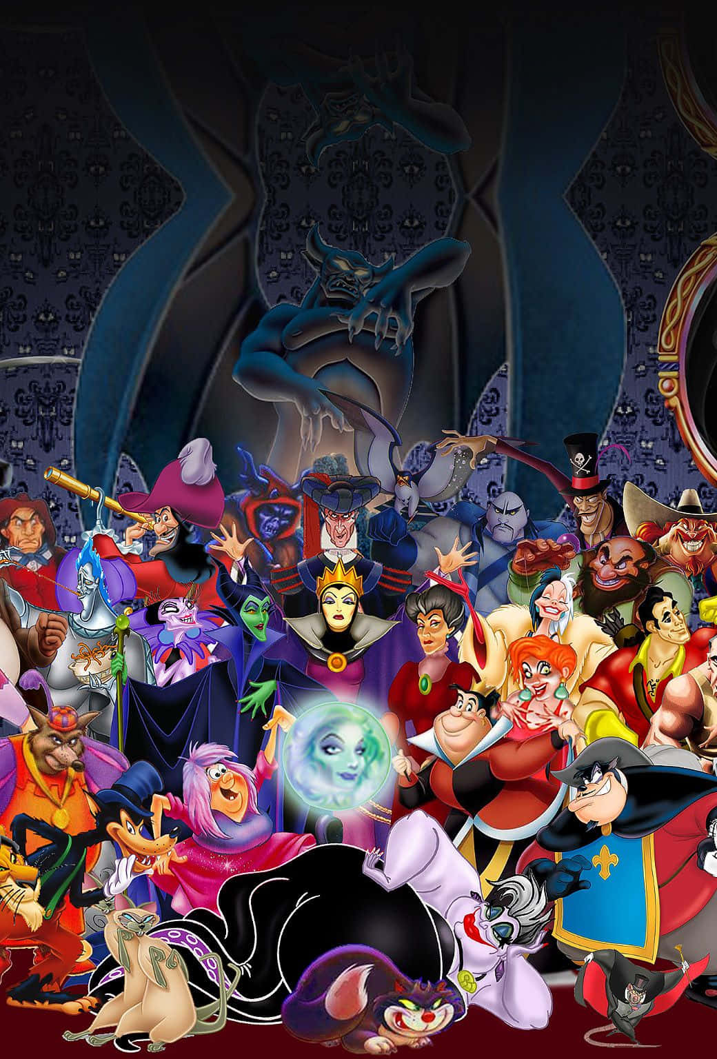 Cartoon Villains Gathering Together Wallpaper