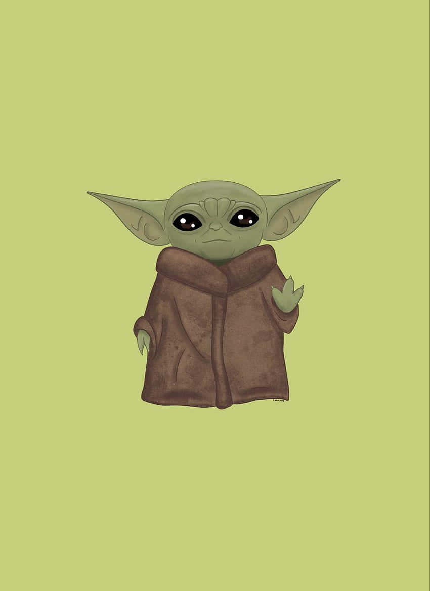 Cartoon Yoda With Lightsaber Wallpaper