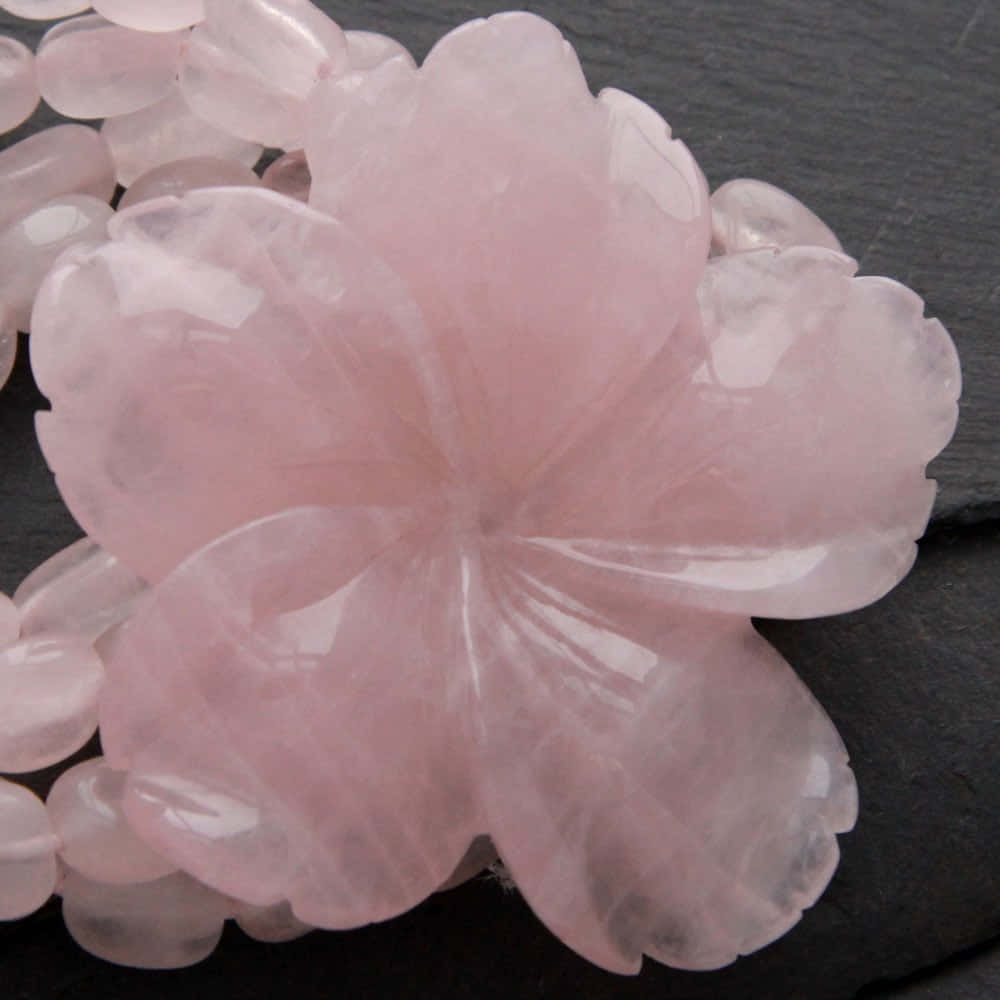 Carved Rose Quartz Flower Wallpaper