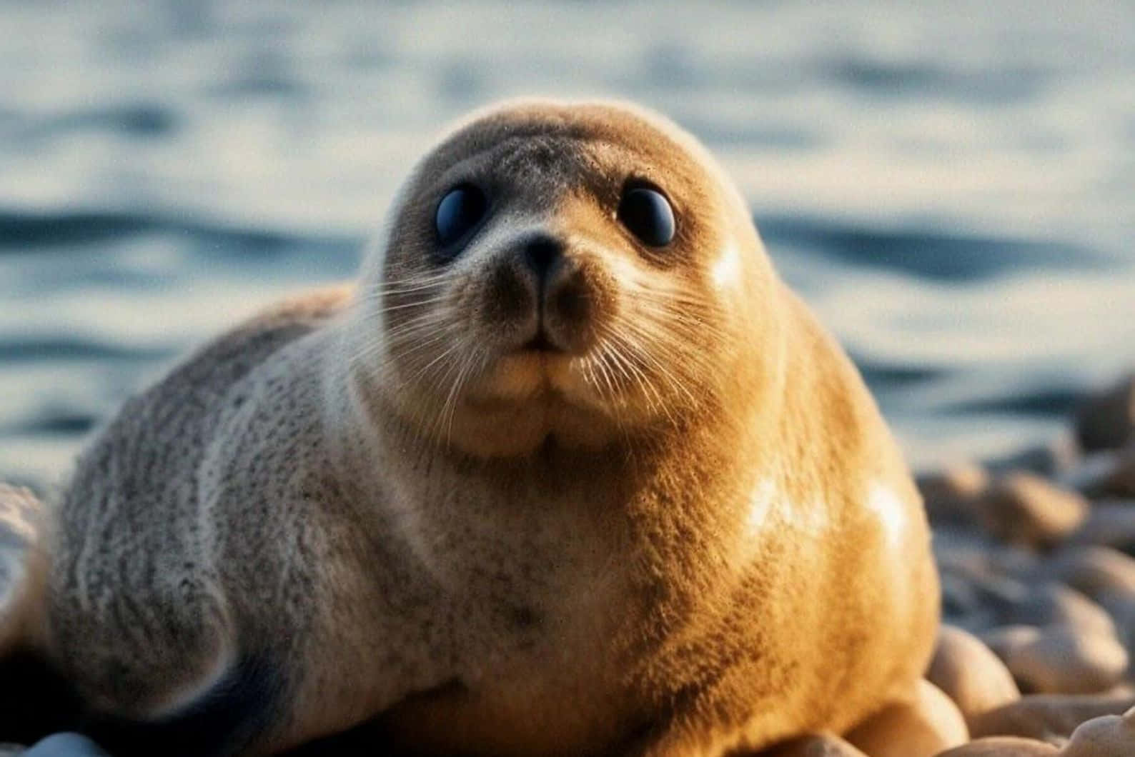 Caspian Seal On Shoreline.jpg Wallpaper