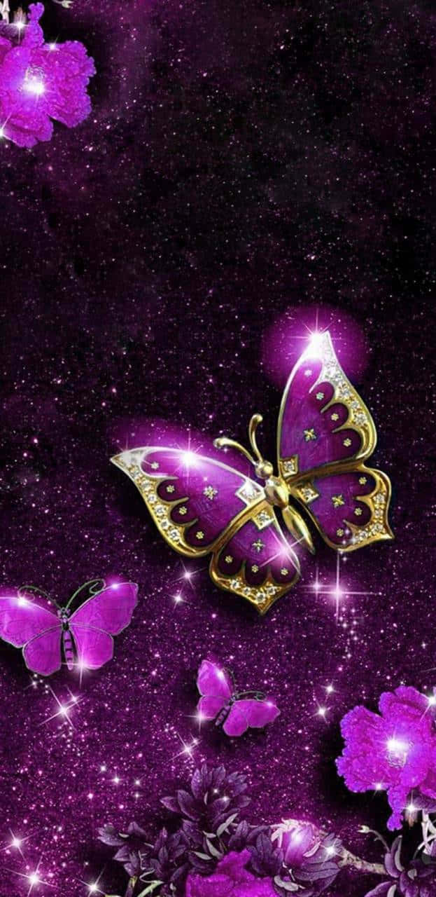 Cast A Spell Of Glittery Serenity With This Beautiful Butterfly. Wallpaper