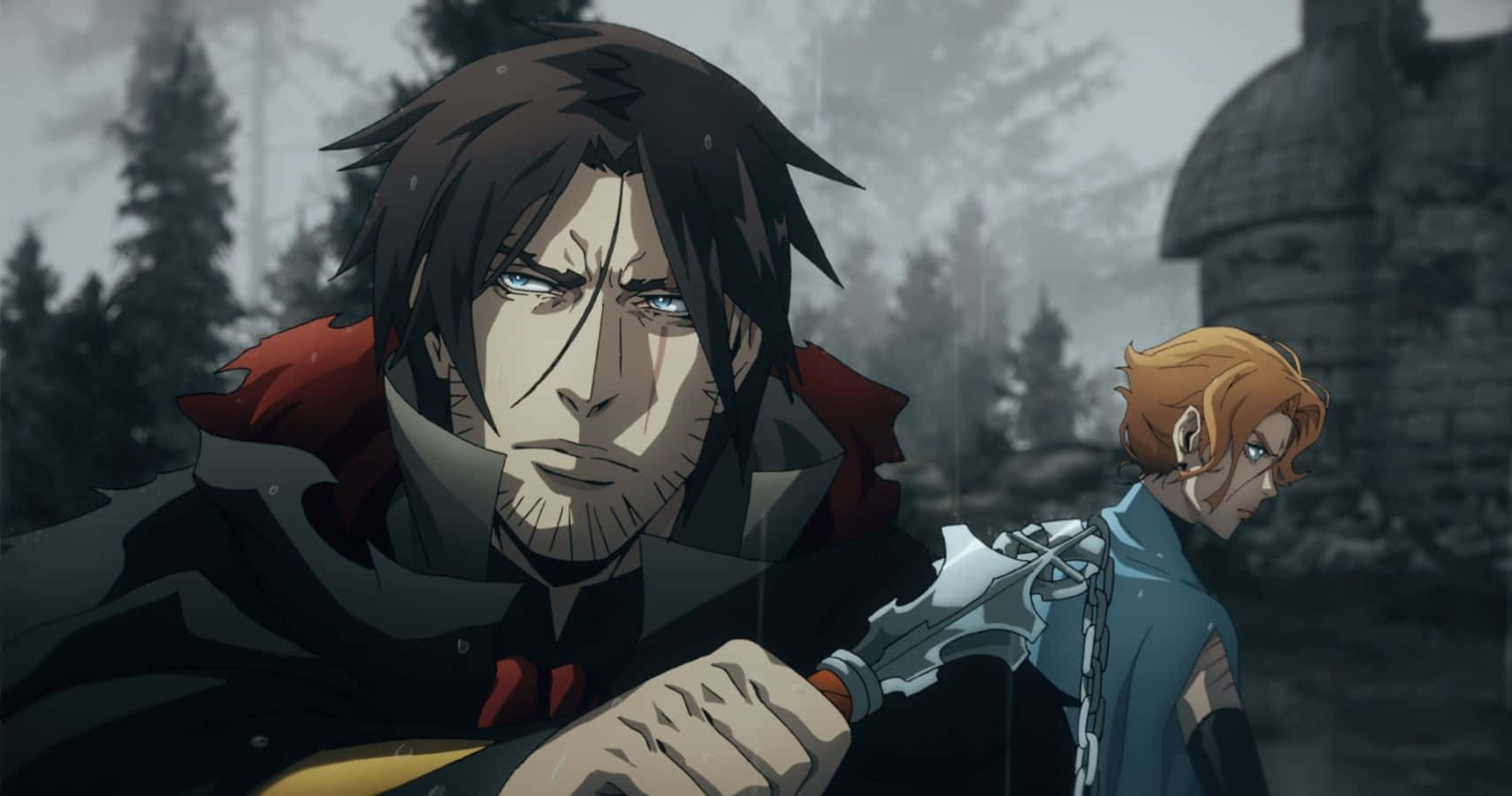 Castlevania Trevorand Sypha Preparedfor Battle Wallpaper