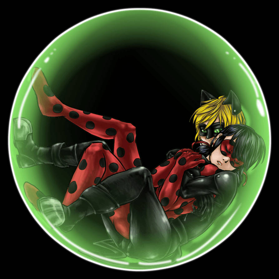 Cat Noir In A Bubble Wallpaper