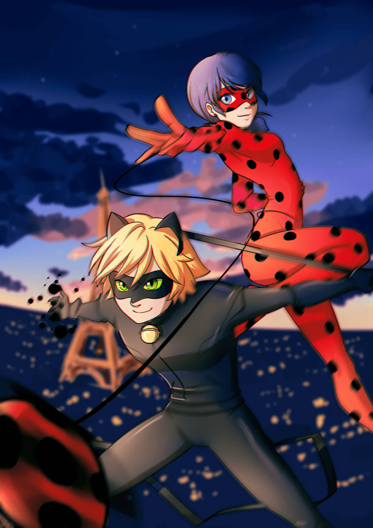 Cat Noir In Action Wallpaper