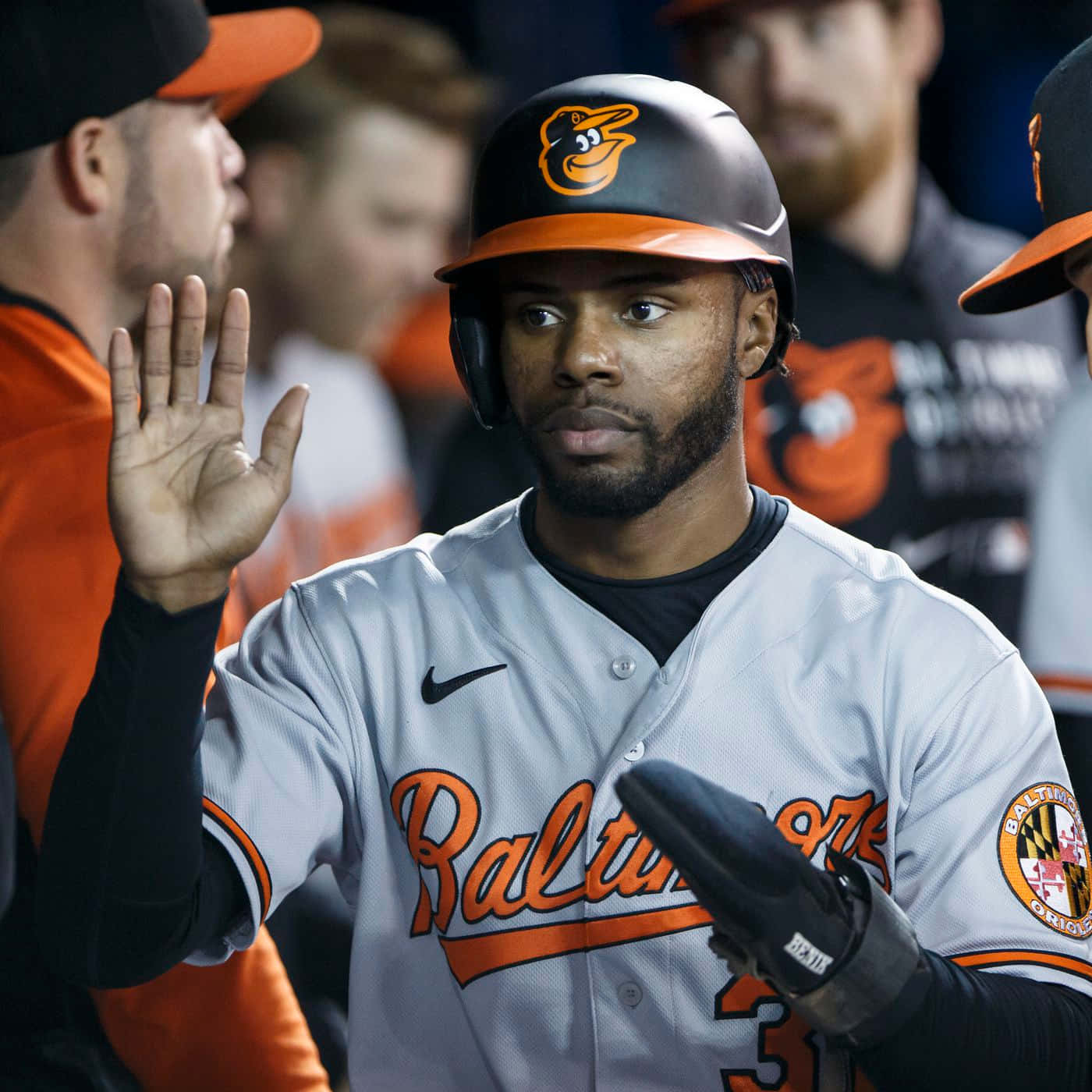 Cedric Mullins Baltimore Orioles High Five Wallpaper