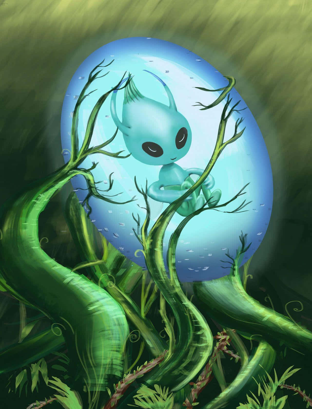 Celebi Emerging From Egg Wallpaper