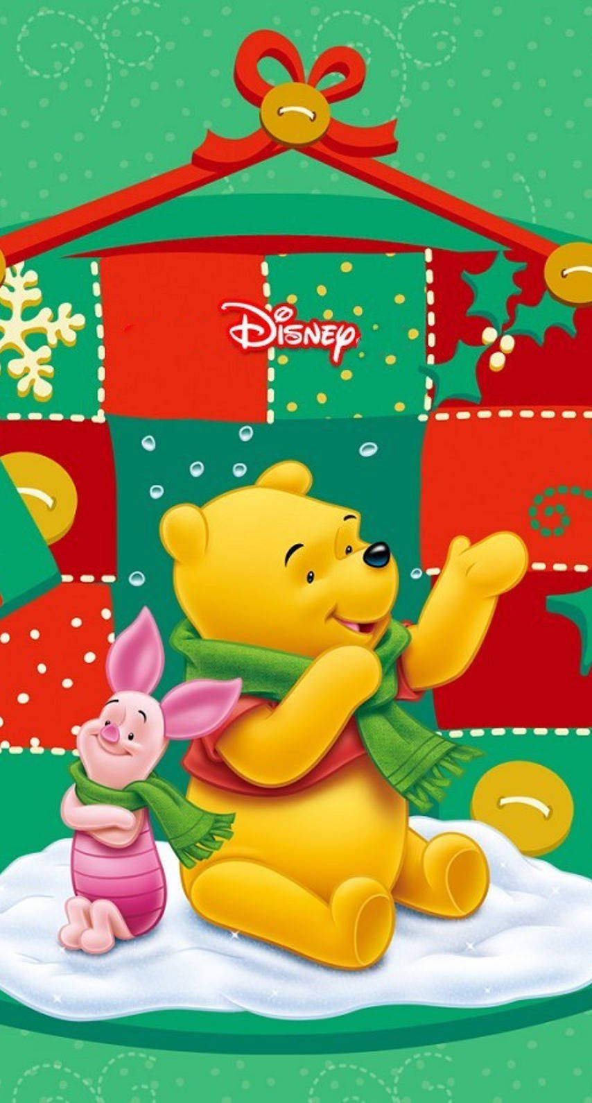 Celebrate A Cheerful Christmas With Winnie The Pooh Wallpaper