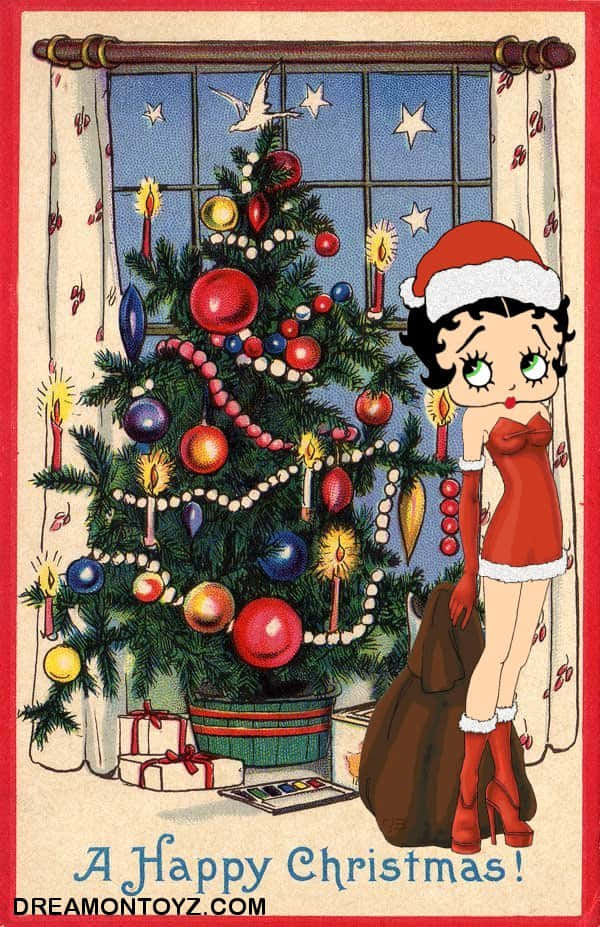 Celebrate A Festive Christmas With Betty Boop Wallpaper