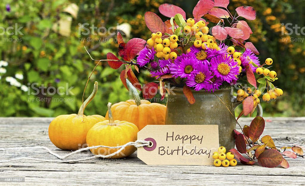 Celebrate A Special Birthday In The Beautiful Fall Season. Wallpaper