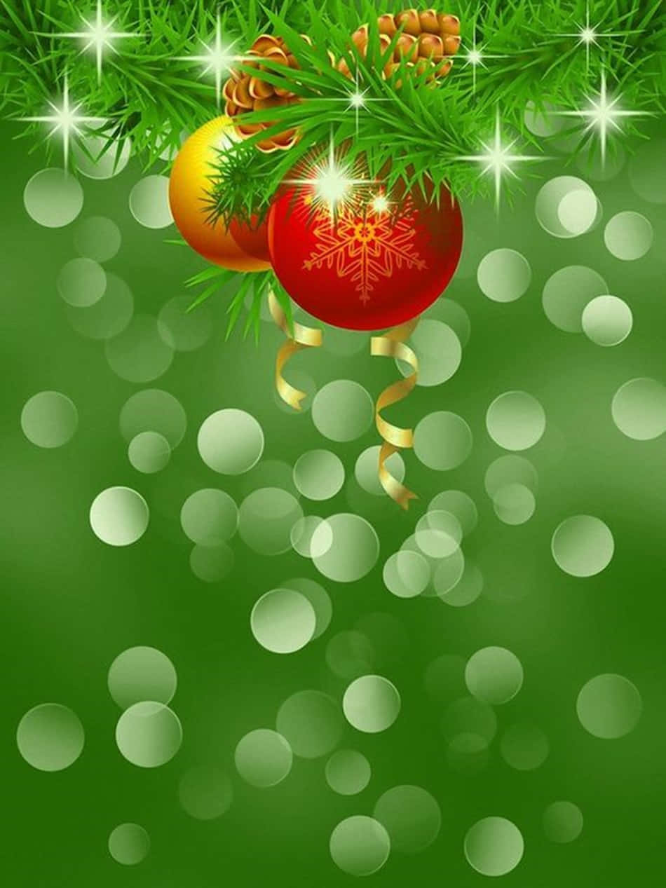 Celebrate Christmas In Style With A Dark Green Theme Wallpaper