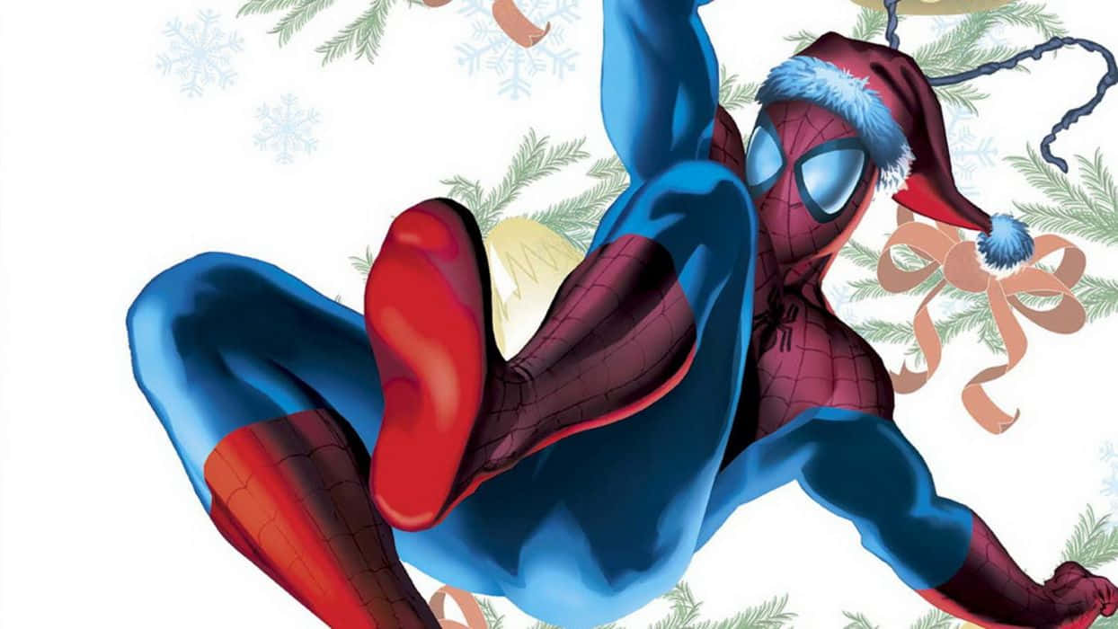 Celebrate Christmas With The Superheroes Of Marvel Wallpaper