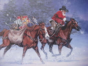 Celebrate Cowboy Christmas In Style Wallpaper