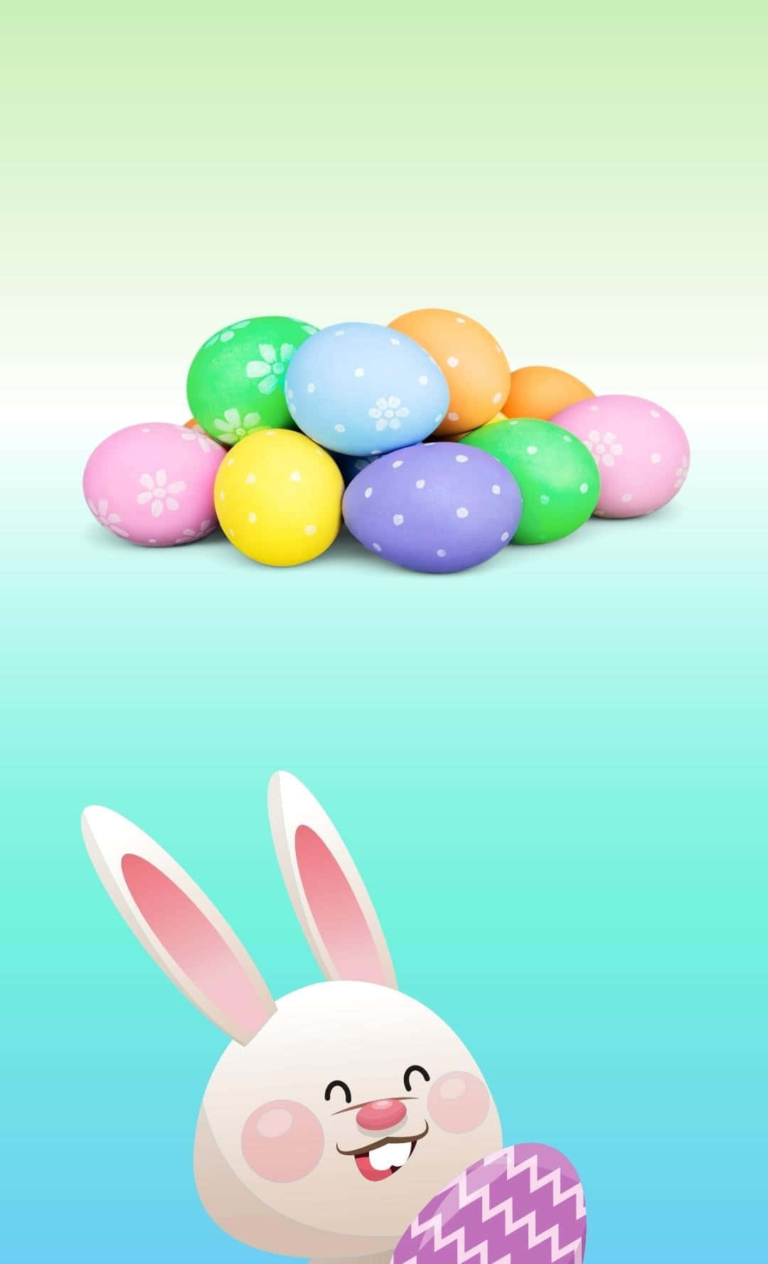 Celebrate Easter In Style With This Cute Bunny Iphone Wallpaper Wallpaper