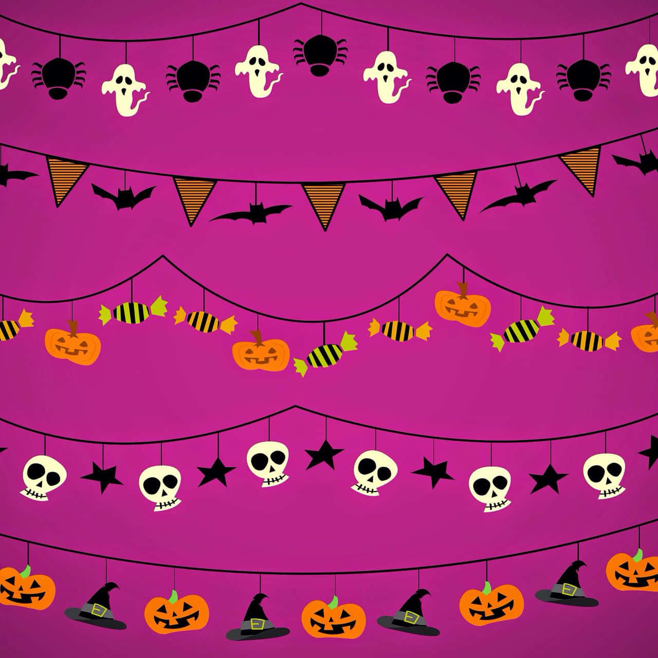 Celebrate In Style With A Festive Pink Halloween Wallpaper