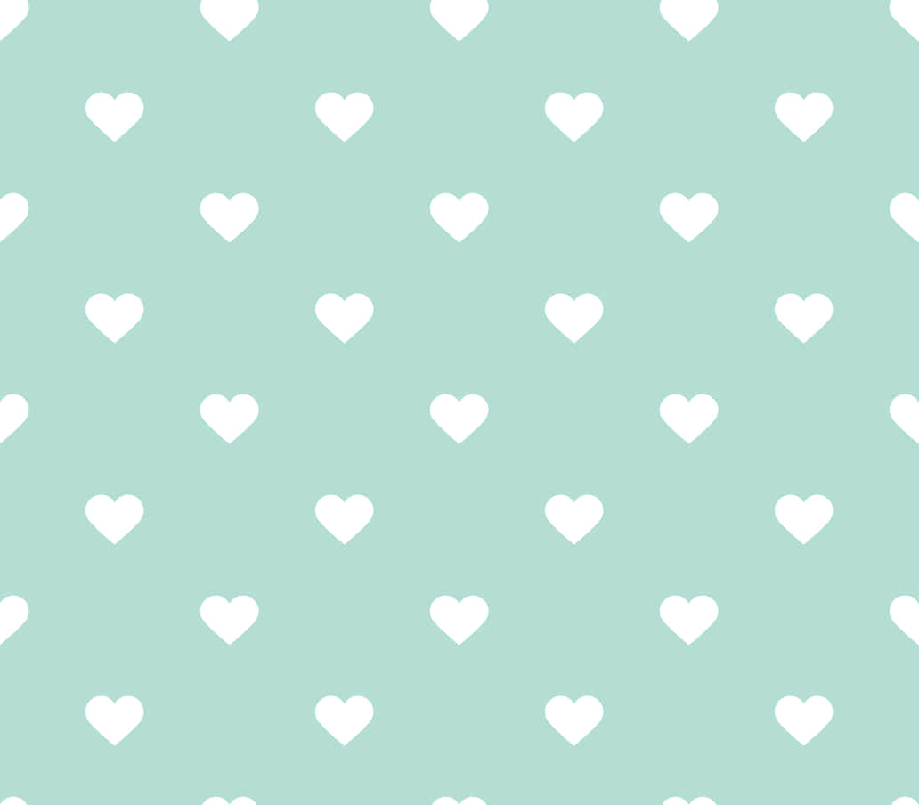 Celebrate Love With Mint Green Hearts Wallpaper