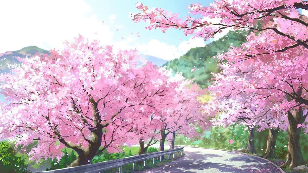 Celebrate The Beauty Of The Technological Age With A Sakura Pc! Wallpaper