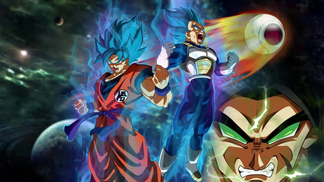 Celebrate The Goats Of Z Warriors: Goku And Vegeta Wallpaper