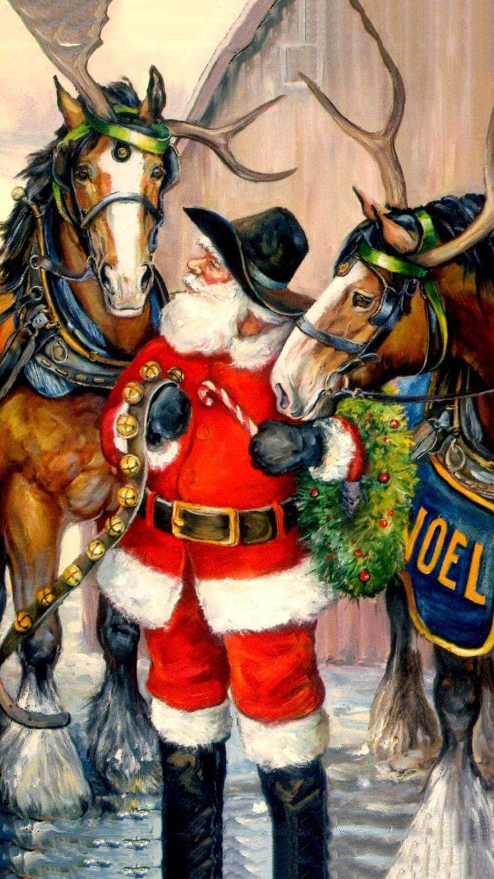 Celebrate The Holiday Season In Cowboy Style! Wallpaper