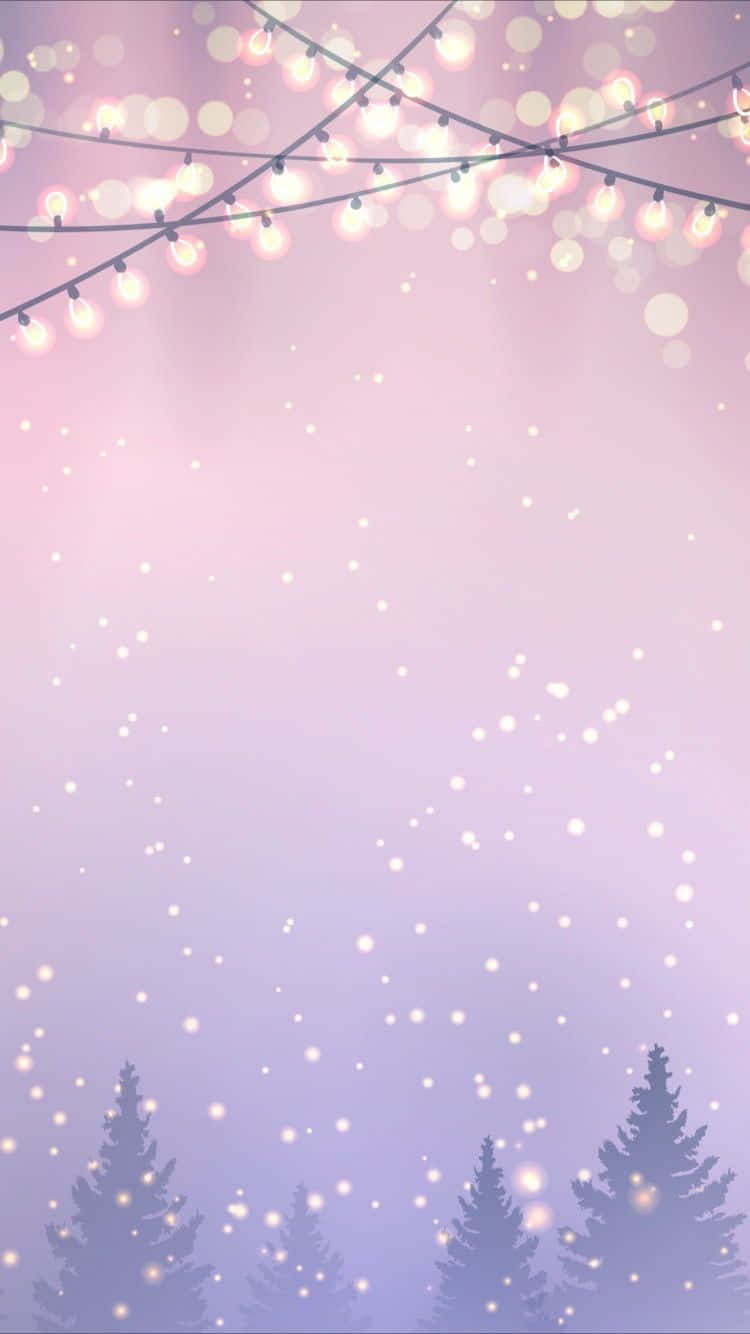 Celebrate The Holidays With A Pastel Christmas Scene Wallpaper