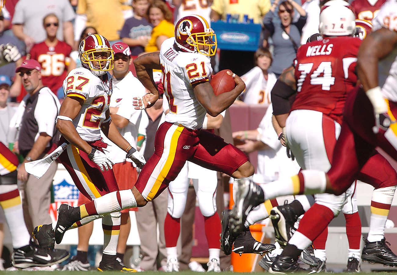 Celebrating An Interception By Washington Redskins Safety Sean Taylor Wallpaper